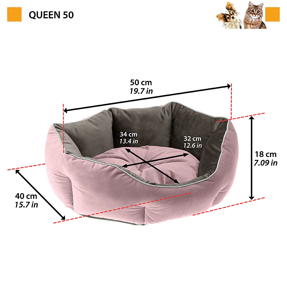 Sofá de terciopelo para perros Queen - Imagen 4