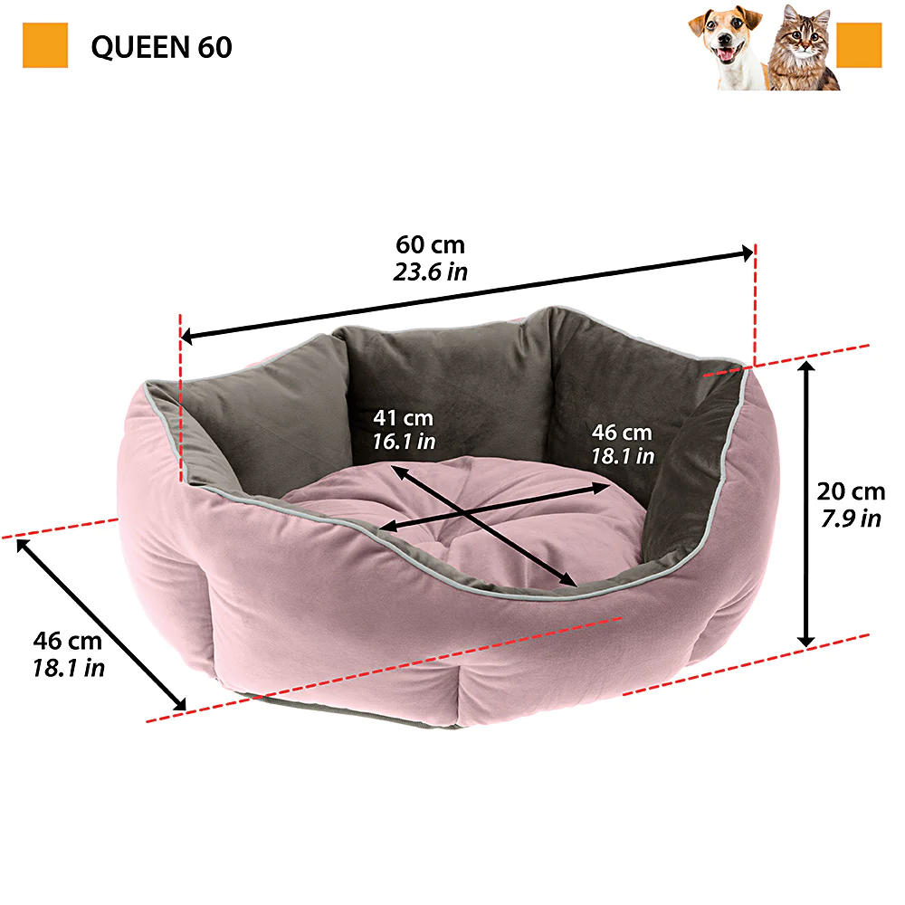 Sofá de terciopelo para perros Queen - Imagen 3