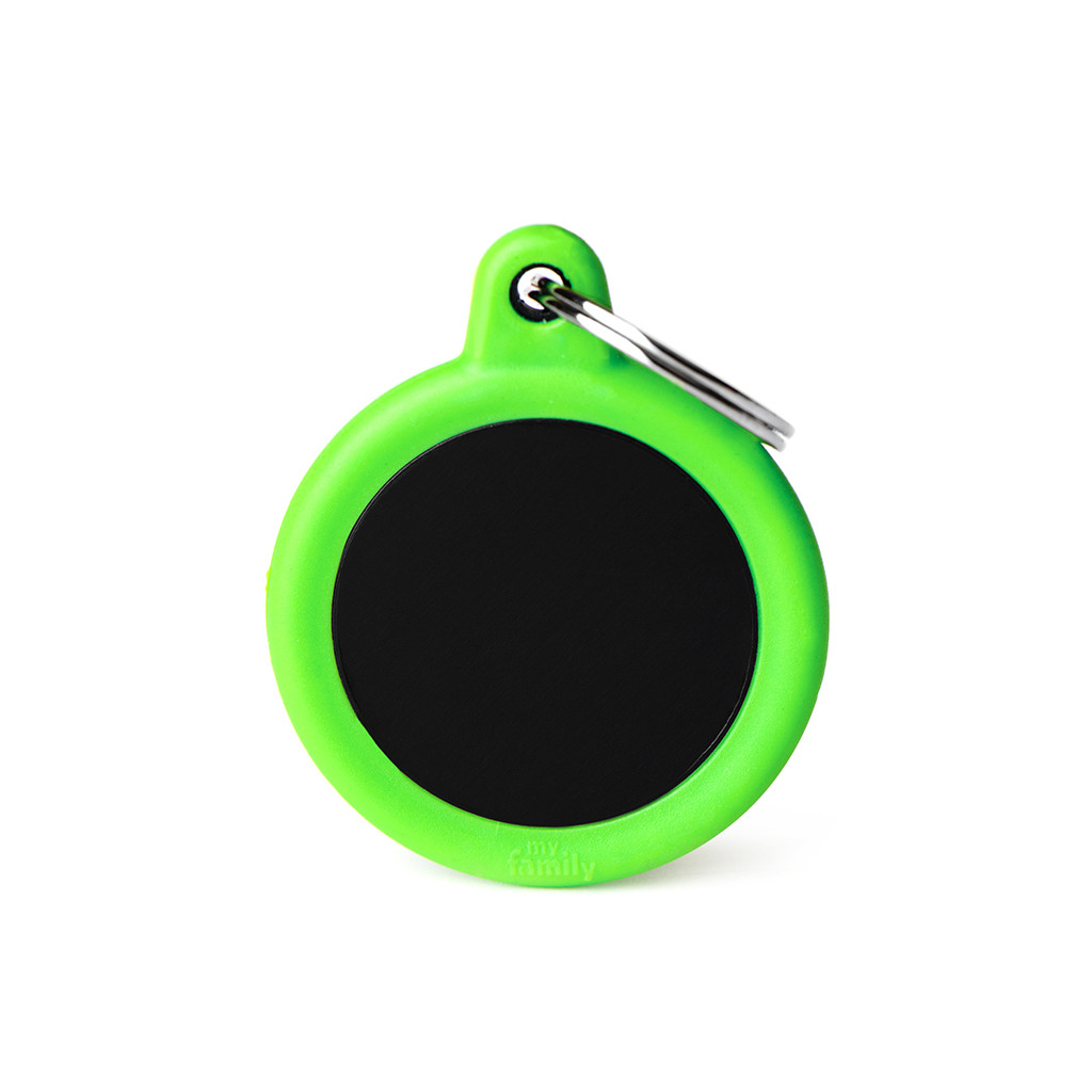 Circulo Negro Aluminio Goma Verde Memo Pet