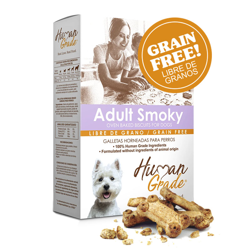 Galletitas Horneadas Human Grade Grain Free Adultos Razas Pequeñas Ahumadas - 460 Gr