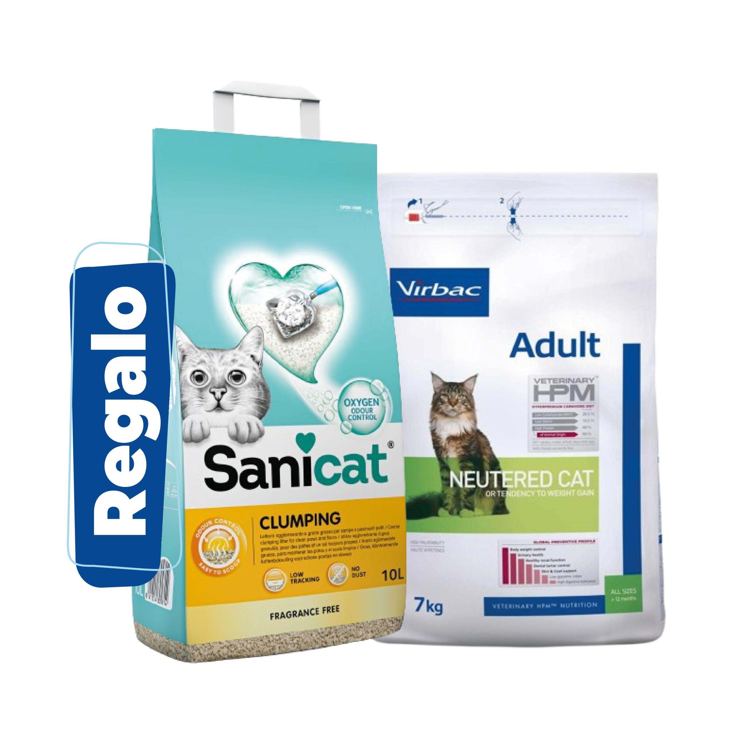 Virbac Hpm Gato Adulto 7 Kg + Sanicat Clumping sin aroma 10lts