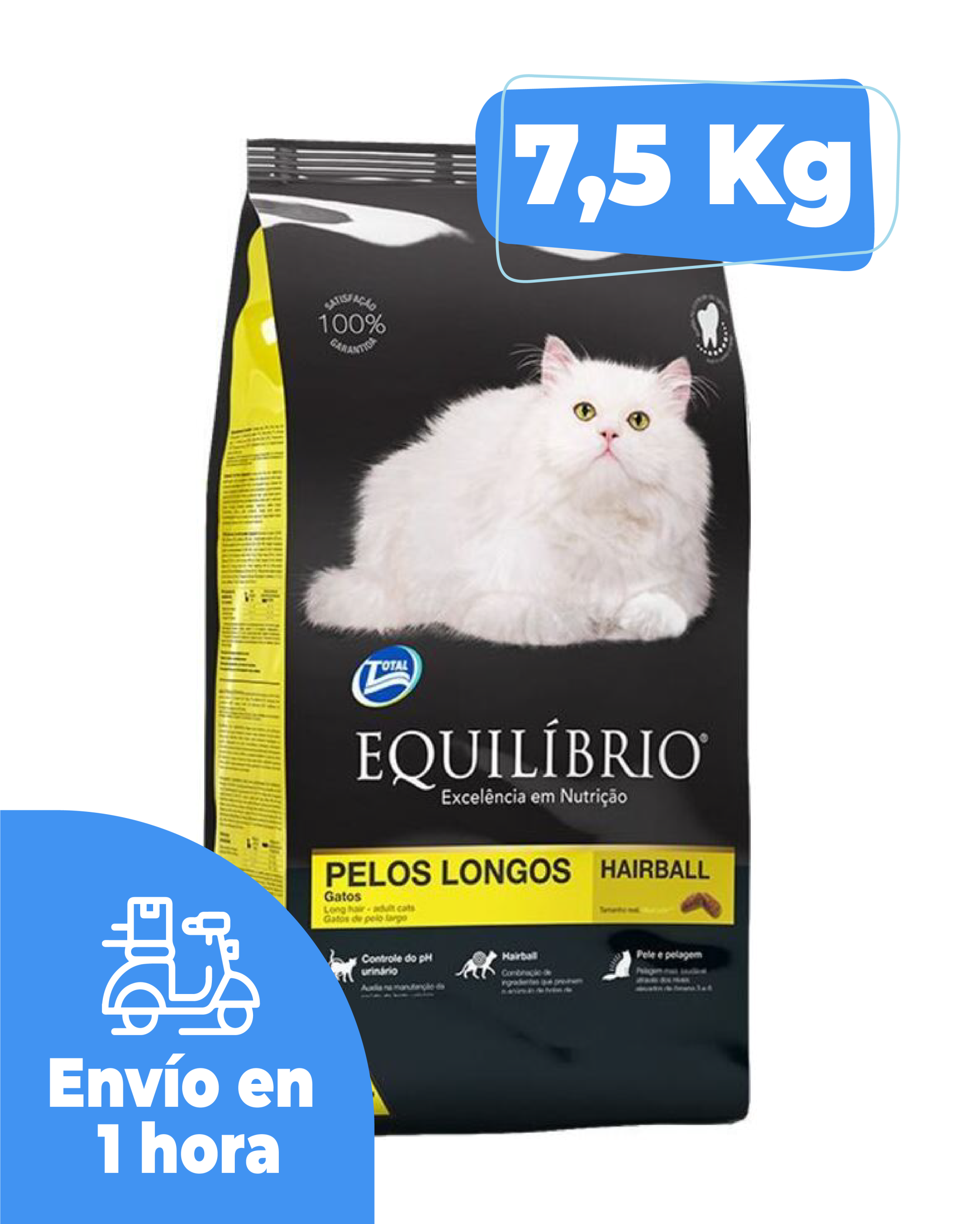 Equilibrio Gato Pelo Largo - 7,5 Kg ENVÍOS YA