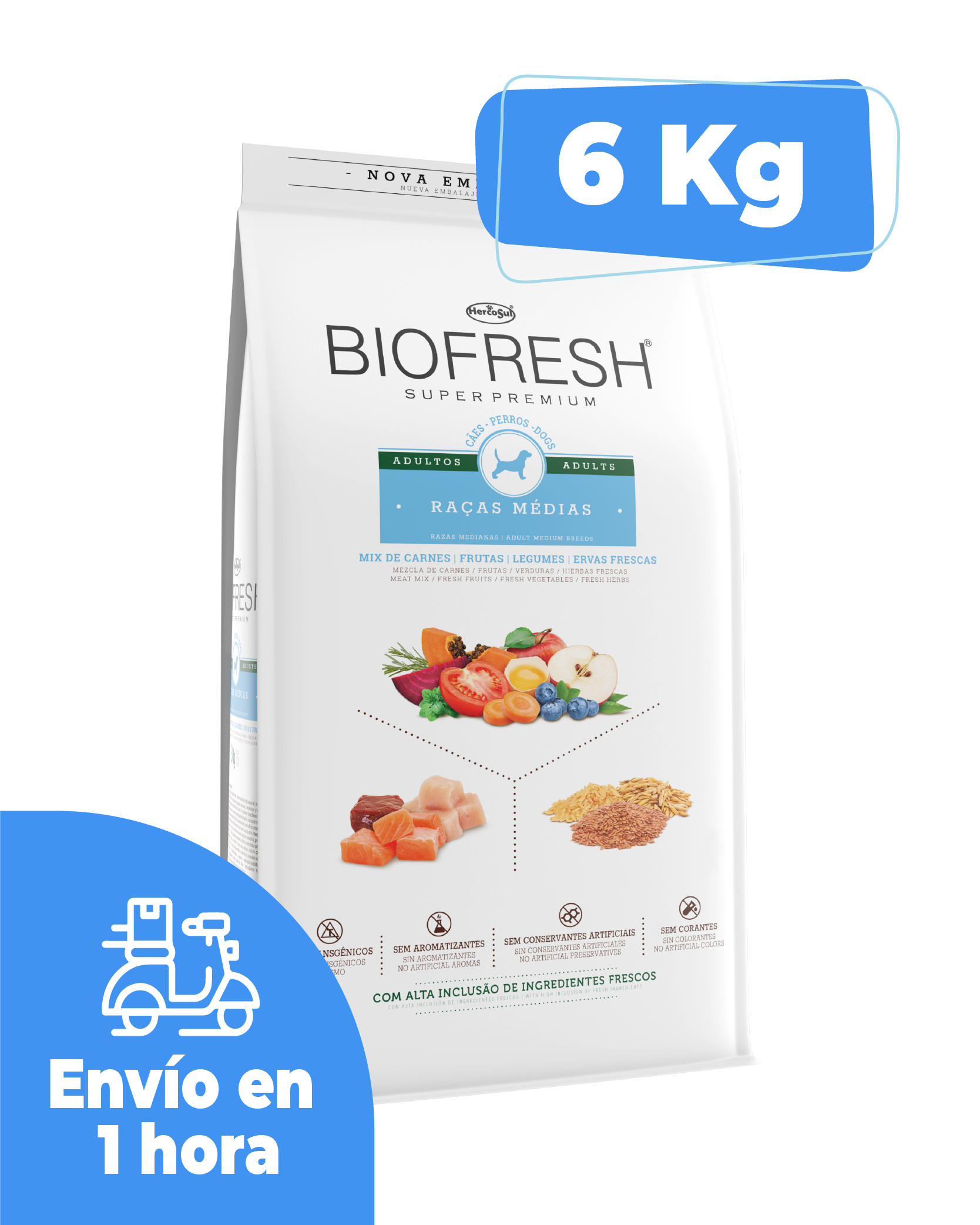 Biofresh Perro Adulto Mediano - 6 Kg ENVÍOS YA