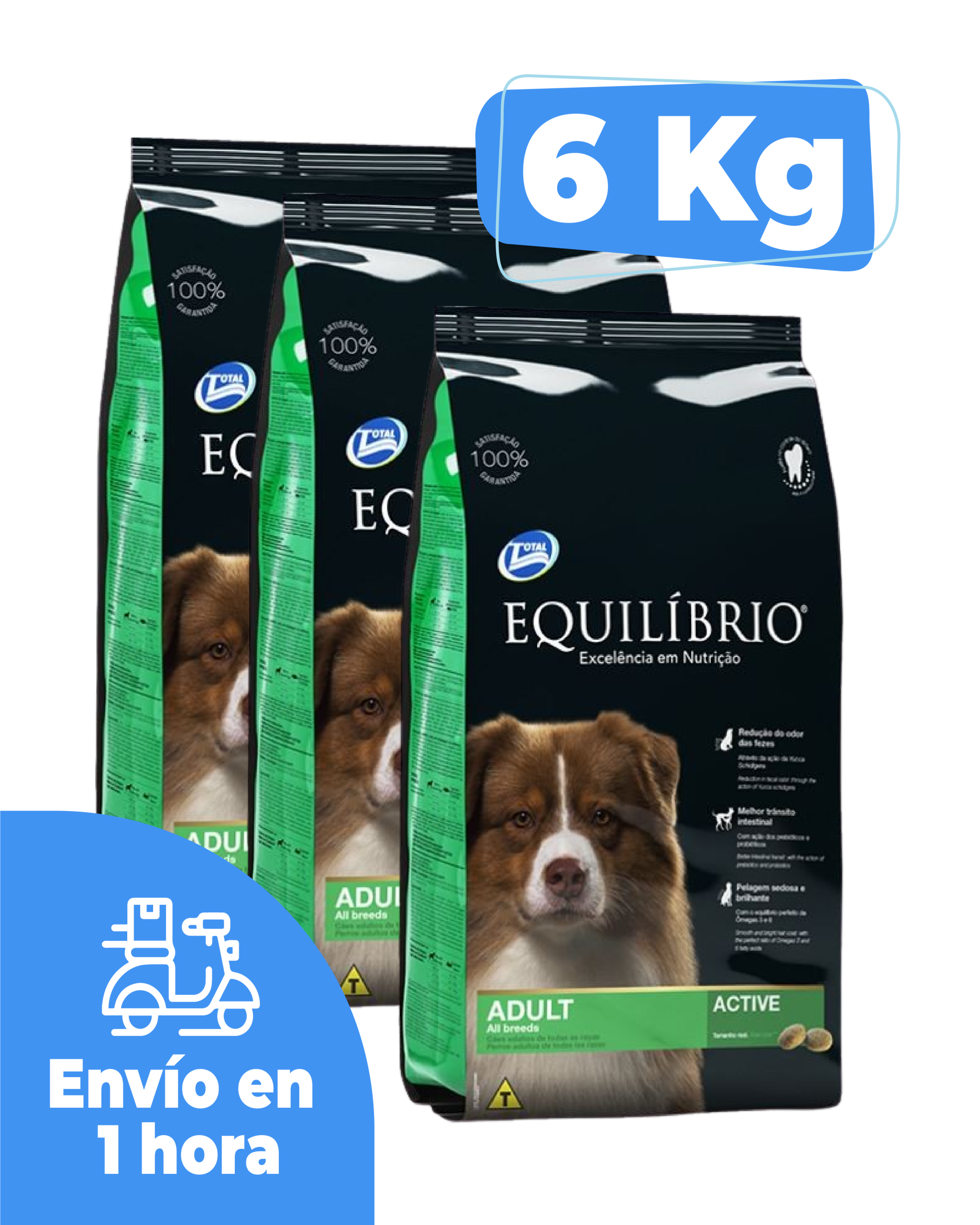 Equilibrio Perro Adulto Razas Medianas - 6 Kg ENVÍOS YA