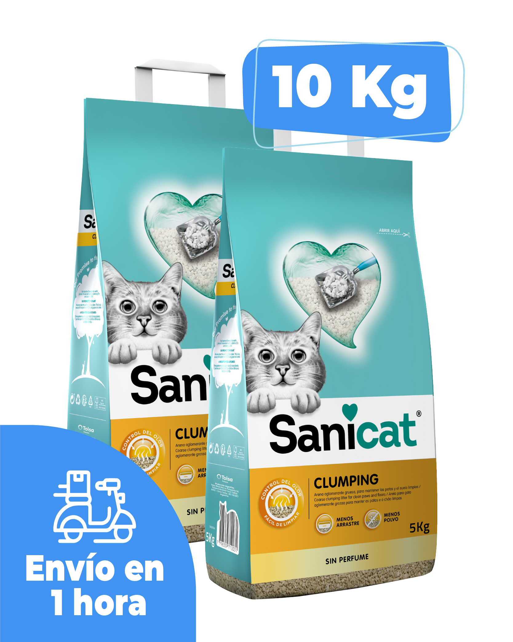Arena Aglomerante SANICAT 10 Kg ENVÍOS YA
