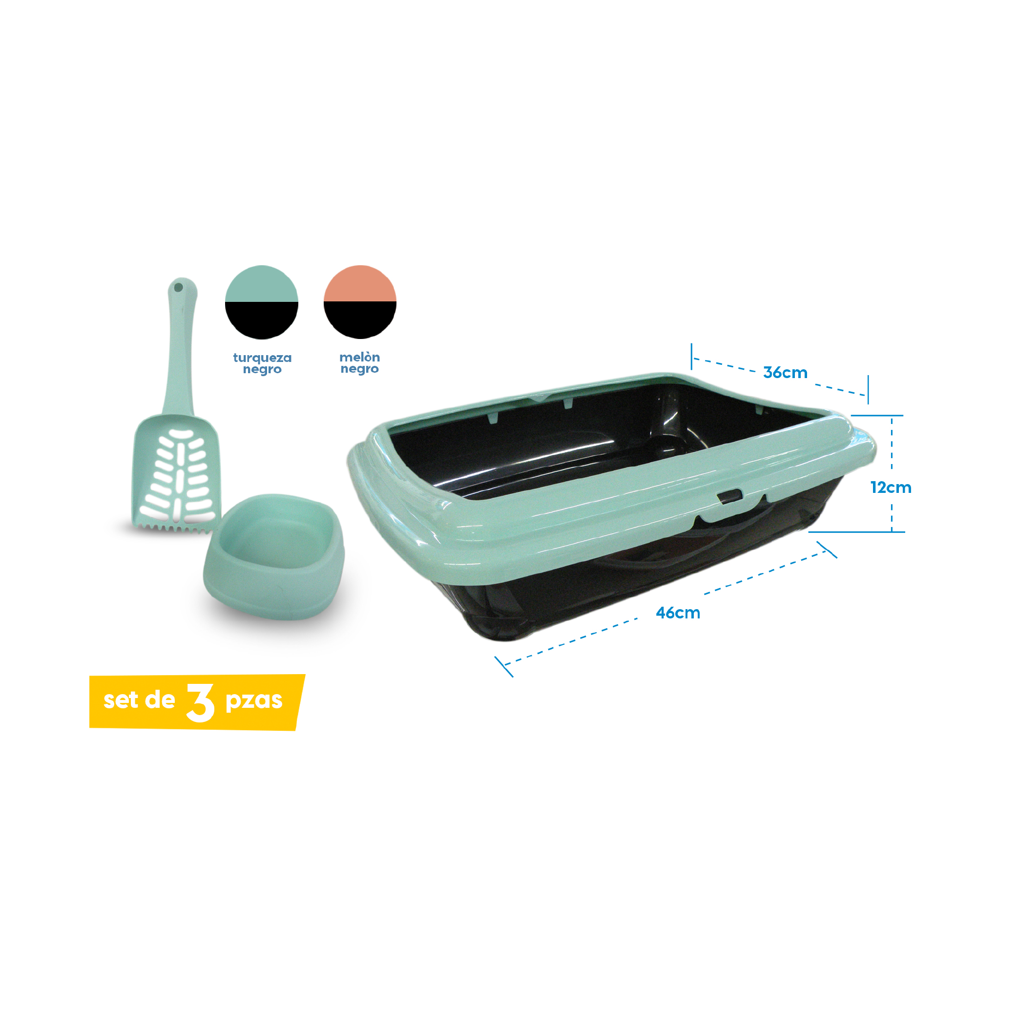 Bandeja Sanitaria para gatos 46 x 12 x 36 cm
