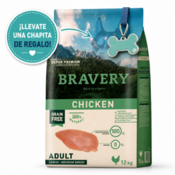 Bravery Perro Adulto Medium/Large Pollo 12 Kg + Chapita de Regalo