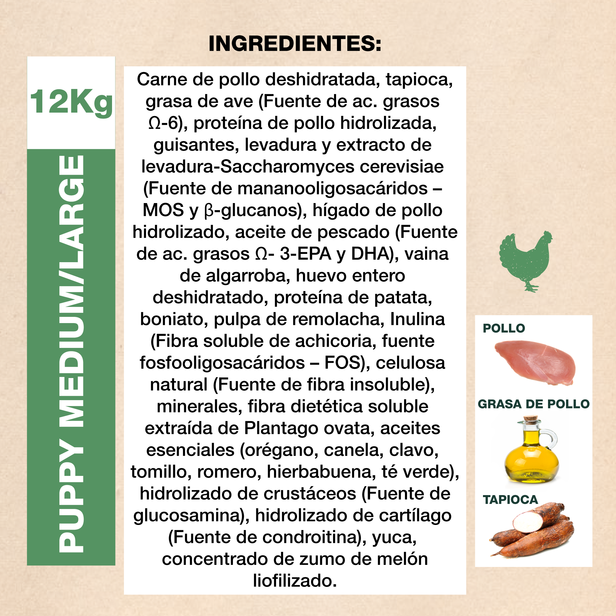 Bravery Perro Puppy Medium/Large Pollo 12Kg+ 4 kg Gratis - Imagen 3