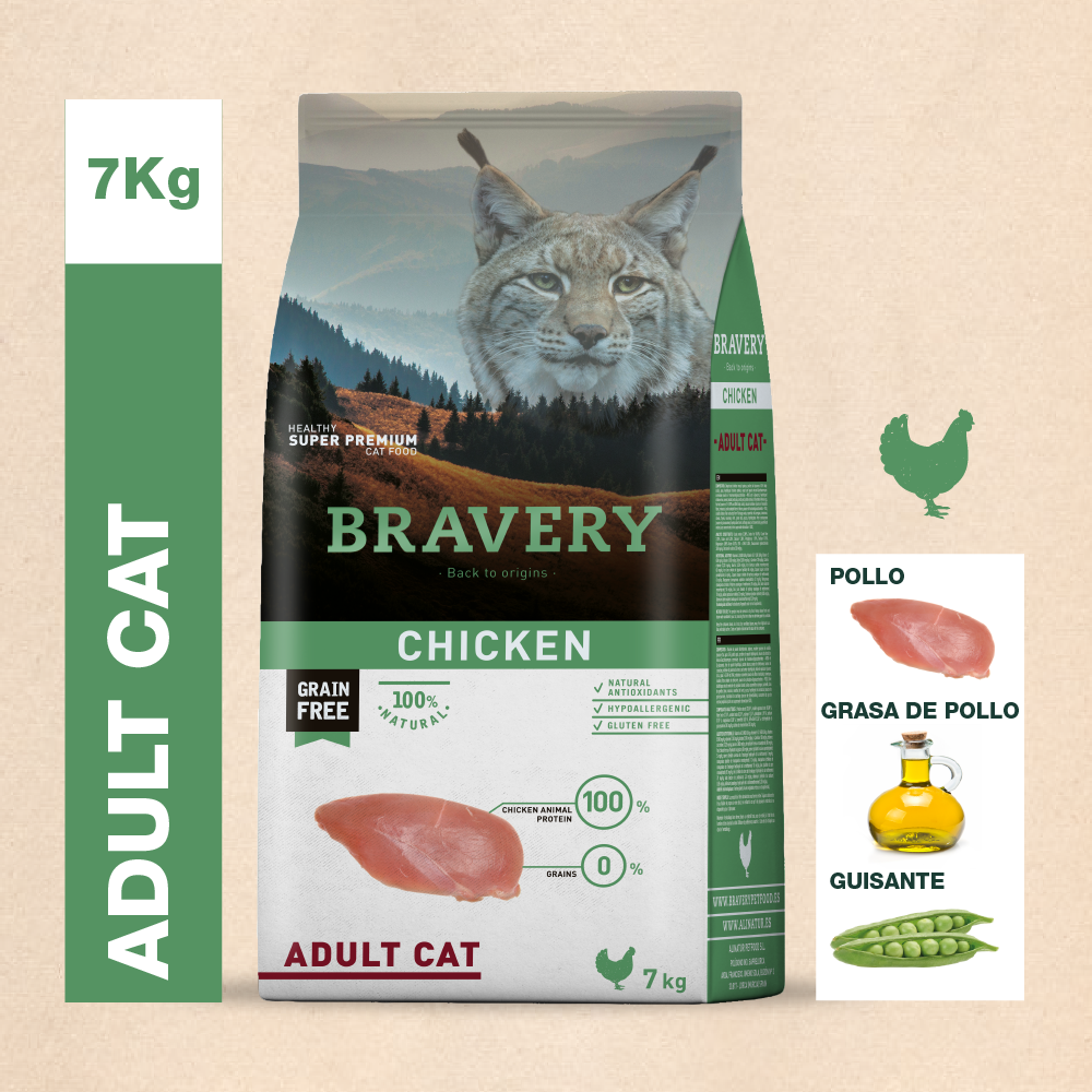 Bravery Gato Adulto Pollo 7 Kg - Imagen 2