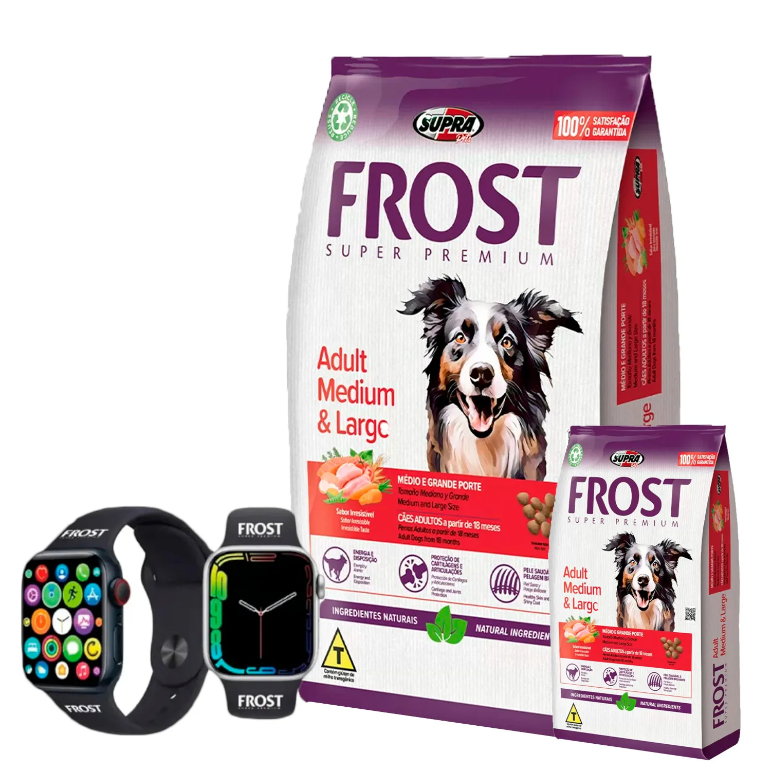 Frost Perros Adultos Raza Grande 17+17 Kg con un Smart Wach de REGALO