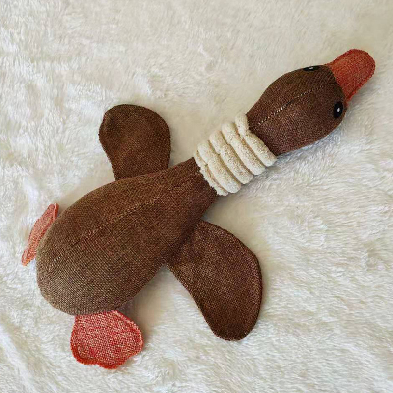 PATO MARRÓN DE PELUCHE CON SONIDO 31CMS