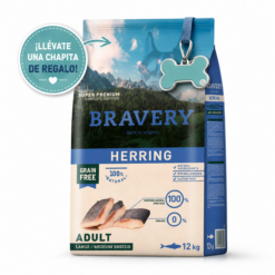 Bravery Perro Adulto Medium/Large Herring 12kg + Chapita de Regalo