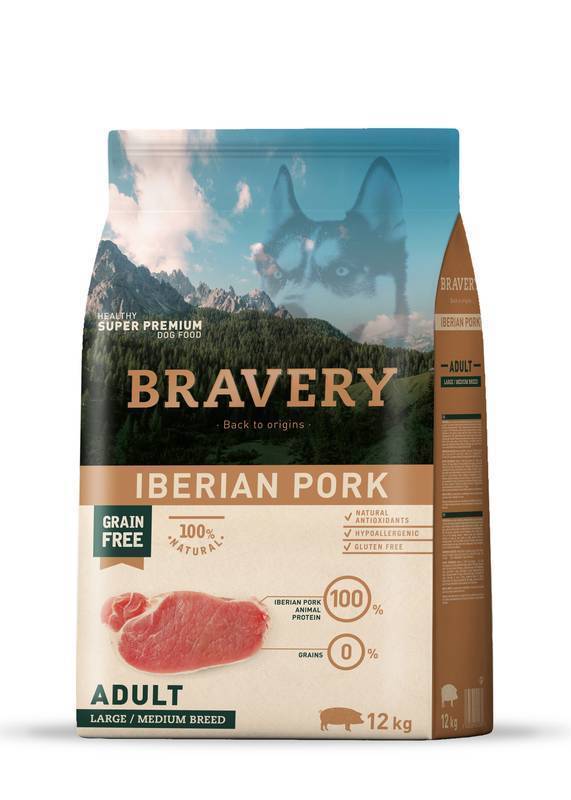 Bravery Perro Medium/Large Iberian Pork 12kg+4 Kg gratis