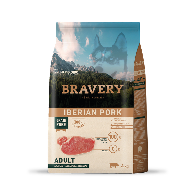 Bravery PerroMedium/Large Iberian Pork 4 Kg