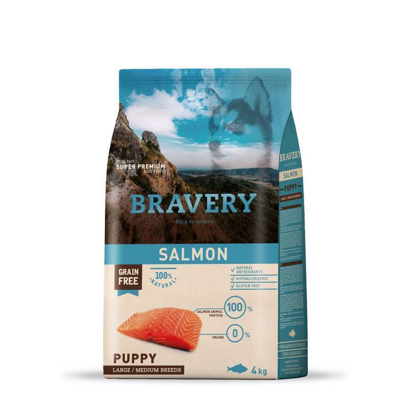 Bravery Perro Puppy Medium/Large Salmón 4 Kg