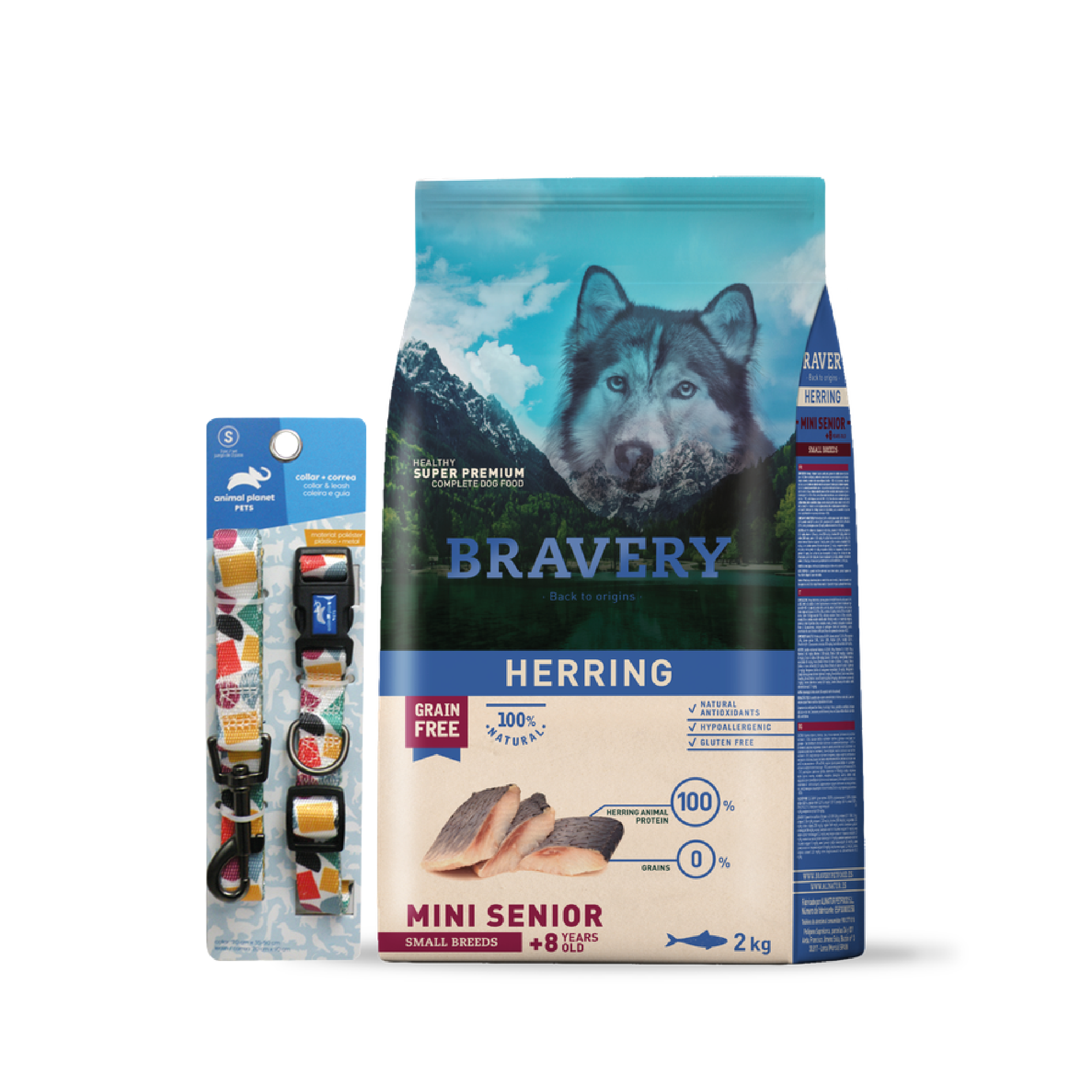 Bravery Perro Senior Mini 2kg + Collar y Correa Animal Planet de REGALO - Imagen 2