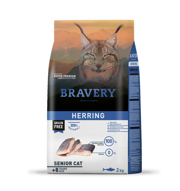 Bravery Gato Senior Herring 2 Kg + Sobre de Churu de REGALO
