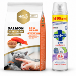 Amity Gato Adulto Castrado Salmón 2kg + Lysoform Pets Aerosol