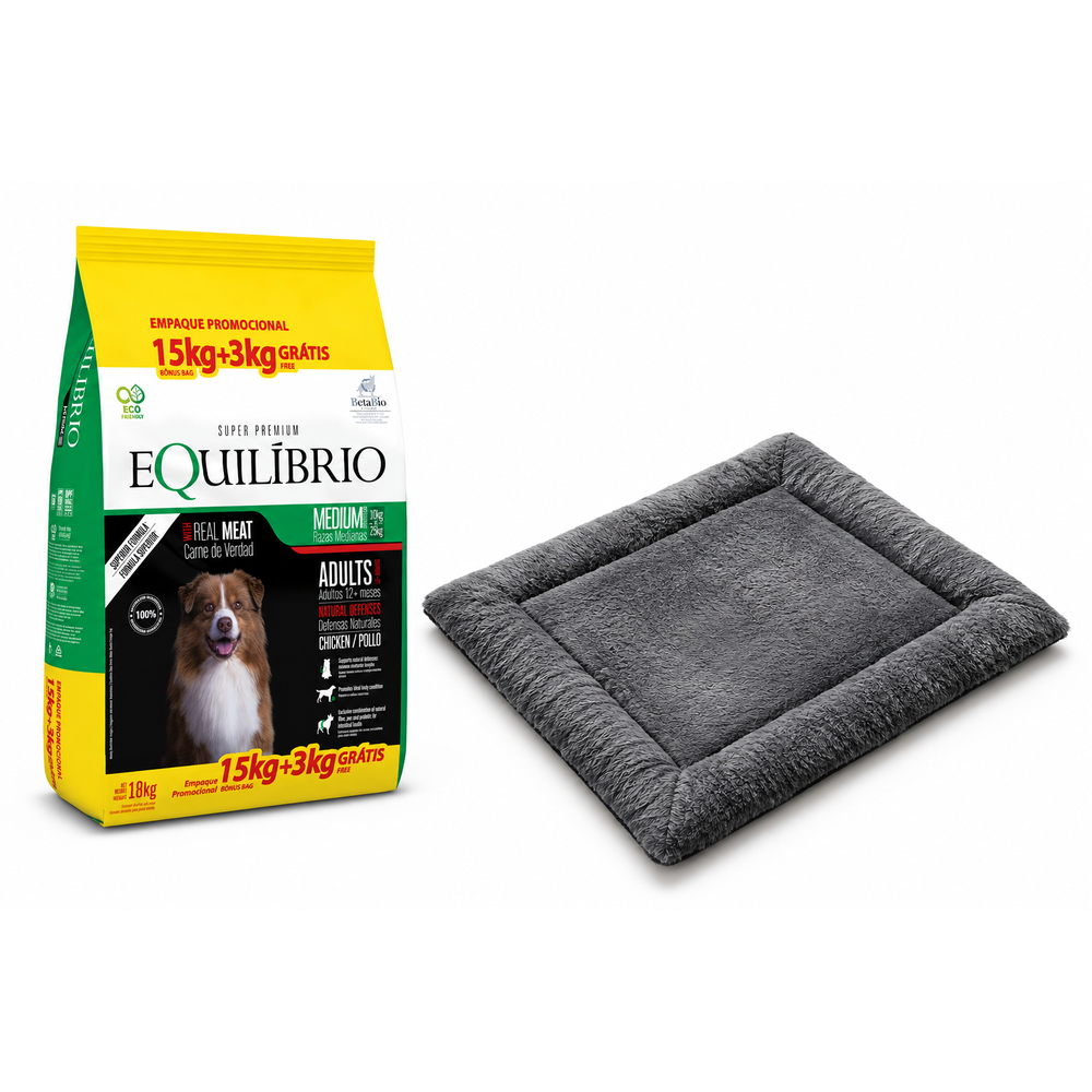 Equilibrio Perro Adulto Razas Medianas 18 Kg + COLCHONETA de Regalo